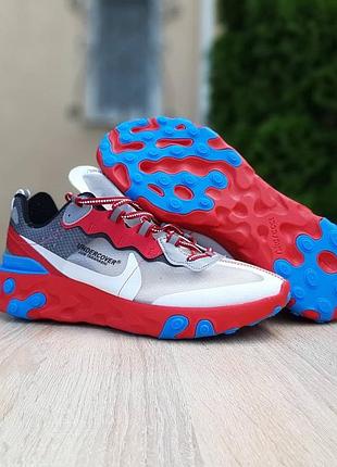 Nike react element 87 x undercover красные с синим