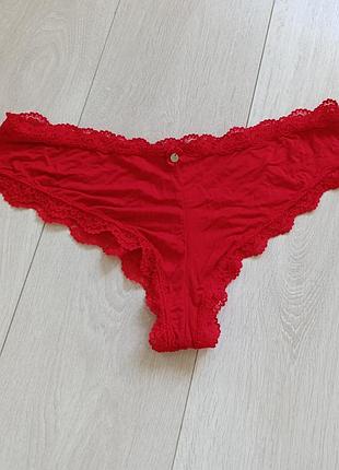 Красные трусы базовые трусики большого размера boux avenue 2xl 3xl 16 18