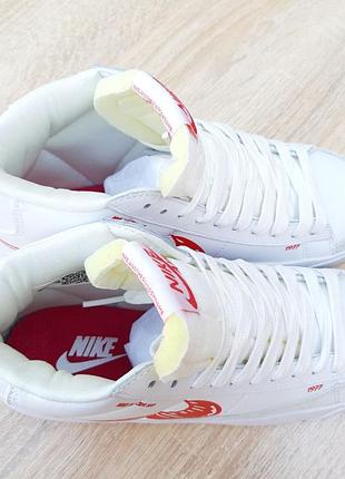Nike blazer mid белые с красным