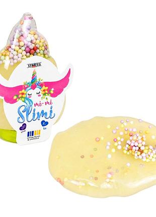 Дитячий слайм mi-mi slimi рожок із кульками 71826st(yellow) у баночці 100 г