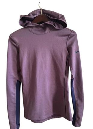 Спортивне термохуді / рашгард nike pro hyperwarm з капюшоном та прорізами для пальців