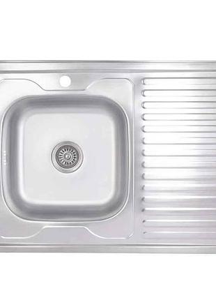Мийка накладна 600х800х160мм 1 6080-l, satin 0,6мм brin6080lsat06 тм brinex