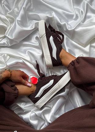 Кроссовки женские vans knu skool brown white