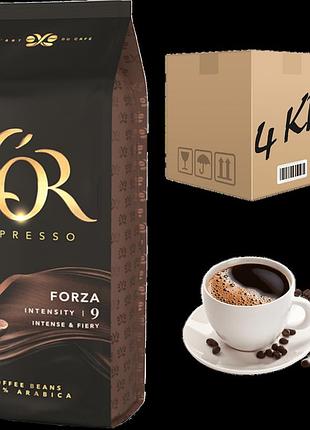 Кофе в зернах l`or espresso forza 1 кг(ящик 4кг)