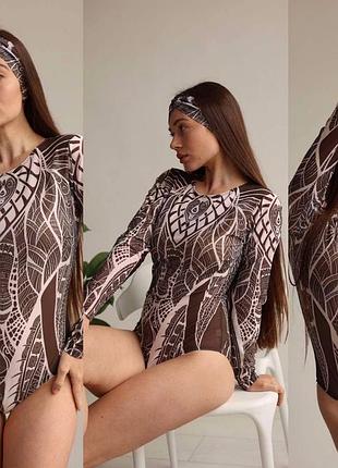 Купальник із сонцезахисним ефектом spf та пов'язкою s, m, l, xl