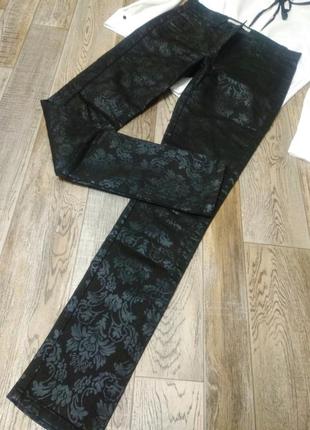 Черные джинсы с цветочным принтом monari, размер 26/272 фото