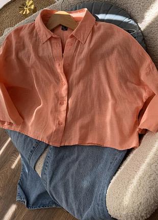 Вкорочена лляна сорочка primark, м