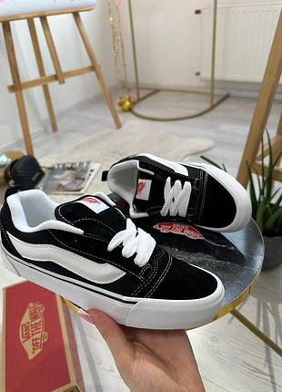 Vans knu skool black white 10
