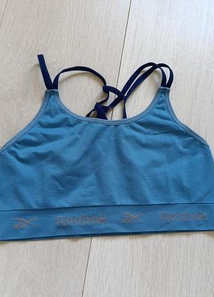 Блакитний спортивний топ базовий бюст reebok m м 75b 75c 70d 70c