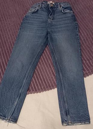 Джинсы zara мом голубые женские