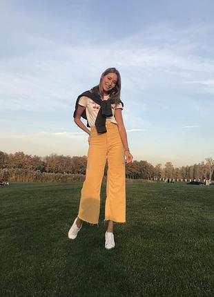 Джинси жовті жіночі zara marine straight