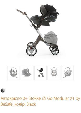 Автокрісло 0+ stokke izi go modular besafe,