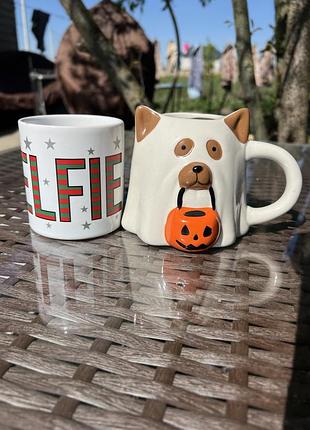 Чашка primark halloween dog mug + чашка elfie