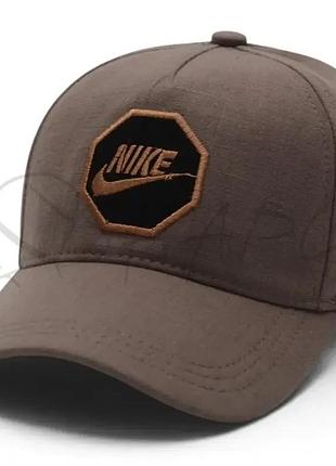 Бейсболка летняя льняная кепка брендовая на регуляторе размера nike blh25806 капучино