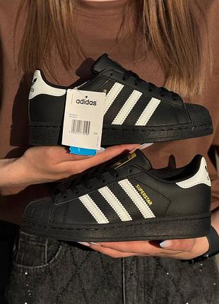 Адидас супестар кеды женские adidas superstar черные наложки