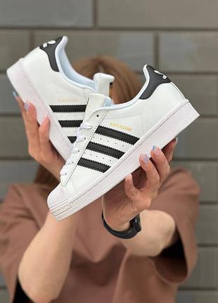 Adidas superstar кросівки жіночі адідаси суперстар білі кеди наложка