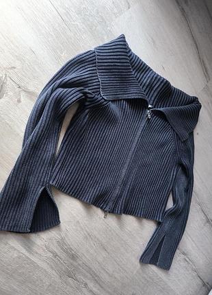 Стильная кофта l-xl,темно-синий джинсовая варочная цвет