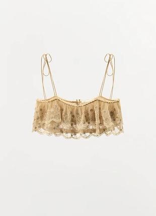 Топ жіночий бежевий з вишивкою zara new