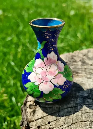 Винтажная ваза, вазочка в технике клуазоне.