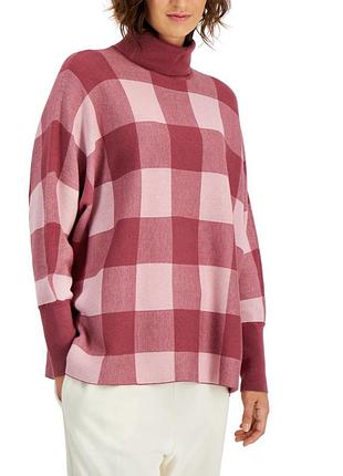 Стильний теплий светр alfani в клітинку (oversize)