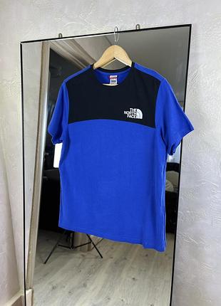 Оригінальна футболка the north face colorblock tee з великим лого