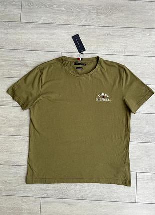 Мужская футболка томми хилфигер Tommy hilfiger size xl хл размер майка хаки новая оригинал