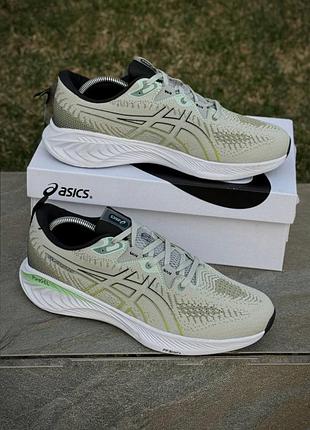 Кроссовки мужские asics gel cumulus, светлые (сетка) демисезонные весна-лето-осень текстиль размер 41-46 новые 807-9