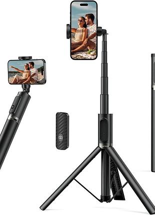 Штатив-селфи палка atumtek с bluetooth пультом, алюминиевый трипод для смартфона 360° черный