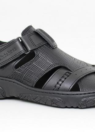 Босоніжки, сандалі clubshoes чоловічі шкіряні чорні