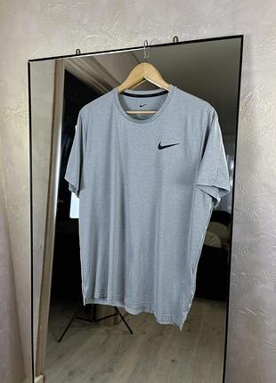 Спортивна футболка nike pro dri-fit дихаюча сіра тренувальна