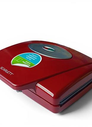 Электрический настольный сэндвич тостер красный 750 вт scarlett sc-tm11o36