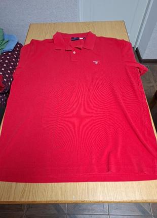 Поло мужское красное gant