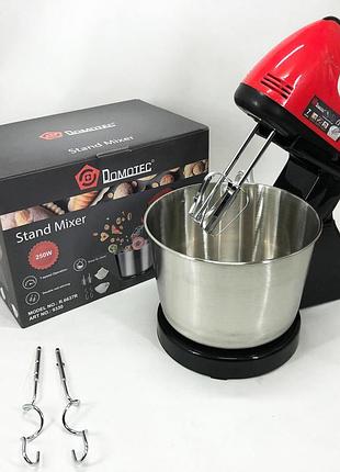 Ручной миксер для яиц и теста domotec r6637r 2 л 250 w, миксер для замешивания смесей io-26