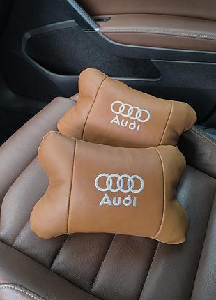Автоподушка подарок audi ауди, подушки-подголовники для салона автомобиля, подушки на кресло в авто lu-60