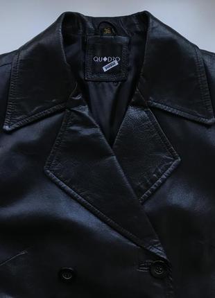 Кожаный винтажный двубортный жакет пиджак оверсайз винтаж актуальный крой7 фото