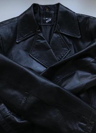 Кожаный винтажный двубортный жакет пиджак оверсайз винтаж актуальный крой8 фото