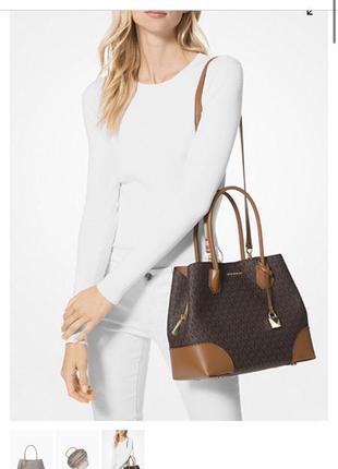 Michael kors, mercer gallery medium logo satchel8 фото