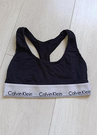 Базовый черный спортивный топ коттоновый calvin klein s c 8 36 44