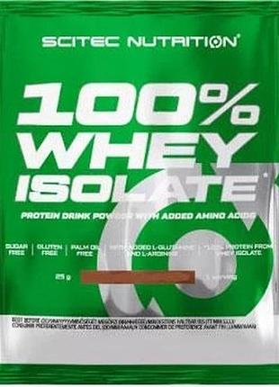 Порційний протеин scitec nutrition 100% whey isolate 25g, полуниця-білий шоколад