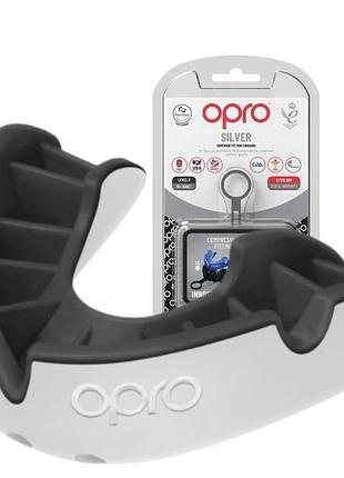 Капа opro silver взрослая (вик 11+) white/black (art.102502005)