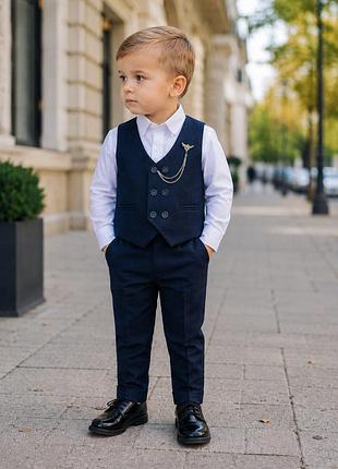 Костюм классический, школьный на 2,3,4 лет, синий