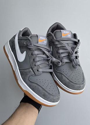 Кроссовки nike sb dunk • grey white