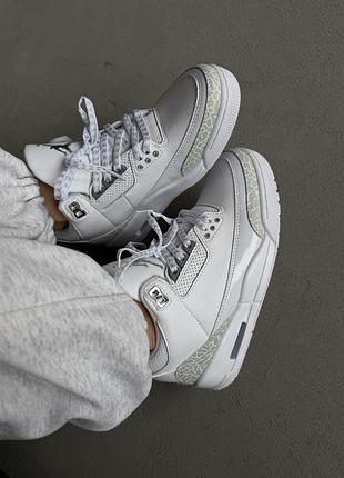 Air jordan retro 3 | white / silver premium (2)