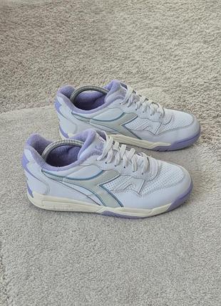 Брендовые кожаные женские кроссовки diadora, кожаные белые женские кроссовки р.40