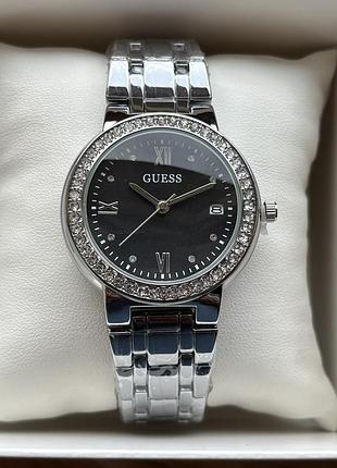Топ! жіночий годинник guess на браслеті срібного кольору