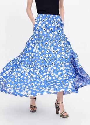 Спідниця максі від zara у квітковий принт