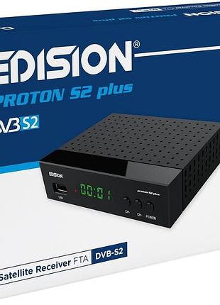 Супутниковий ресивер edision proton s2 plus full hd fta, комфортний пульт дистанційного керування 2-в-1, сумісний з unicable
