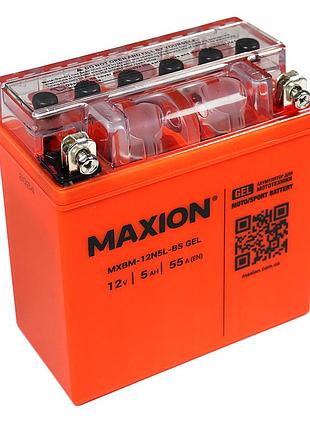 Гелієвий мото акумулятор 12v 5ah maxion 12n5l-bs gel мотоакумулятор 12 вольт 5 ампер