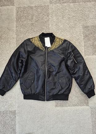 Жіноча чорна куртка modern fashion р.xl.