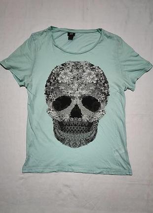 Стильная футболка h&amp;m с цветочным черепом. в виде nike adidas y2y drill corteiz ed hardy planet stussy rap rap rock vans carhartt true religion